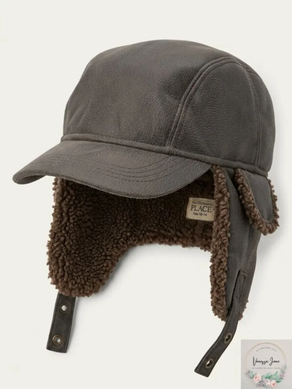 The Childrens Place Boys Sherpa Fur-Lined Trapper Hat, Size 10-14